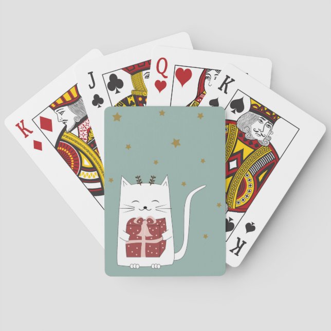 Baraja de Cartas de Navidad Gato (Reverso)