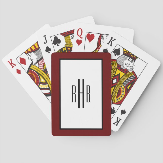Baraja de Cartas de Poker Monogramadas para Papá (Reverso)