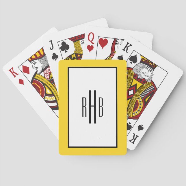 Baraja de Cartas de Poker Monogramadas para Papá (Reverso)
