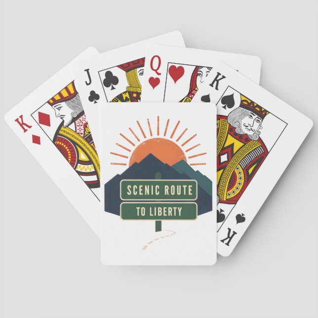 Baraja de Cartas de Póquer Ruta Escénica a la Libe (Reverso)