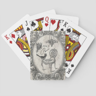 Baraja de cartas de sillón francés vintage