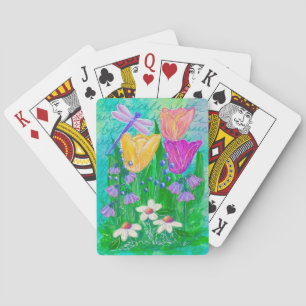 Baraja De Cartas Deanna Day Jugando Tarjeta Floral Botánica