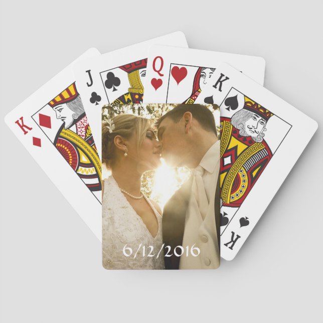 Baraja De Cartas Deck personalizado de tarjetas Boda Foto (Reverso)