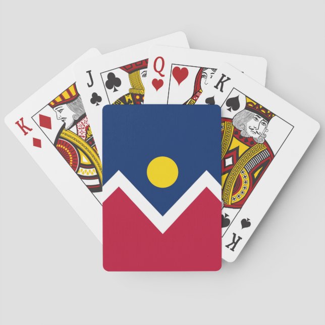 Baraja De Cartas Deck Playing Cards with Flag of Denver, USA (Reverso)