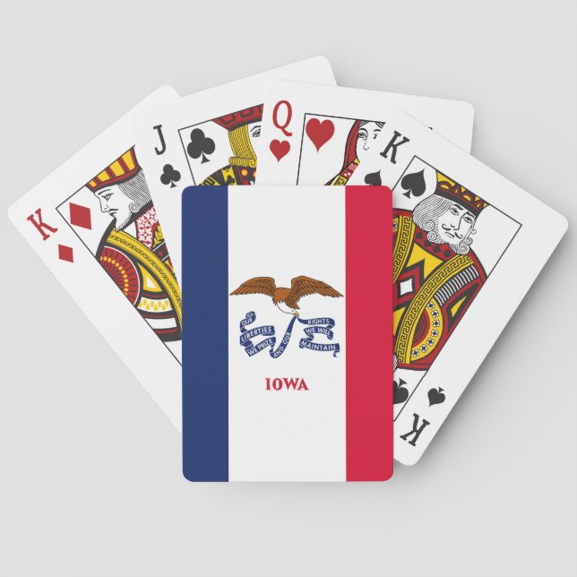 Baraja De Cartas Deck Playing Cards with Flag of Iowa, USA (Reverso)