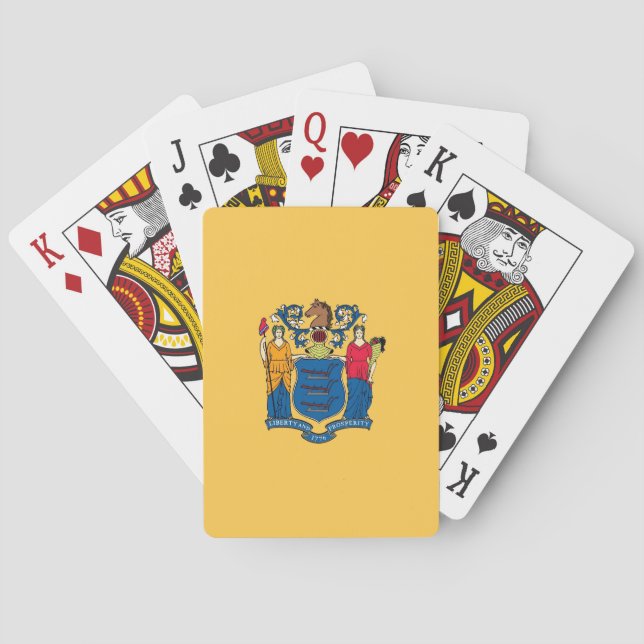 Baraja De Cartas Deck Playing Cards with Flag of New Jersey, USA (Reverso)