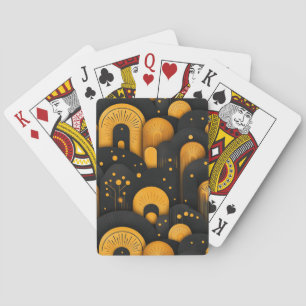 Baraja De Cartas Deco de arte negro y amarillo