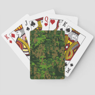 Baraja De Cartas Decoración de Camuflaje Verde Digital Estilo Woodl