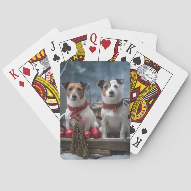 Baraja De Cartas Decoración de los Navidades Jack Russell Snowy Sle (Reverso)