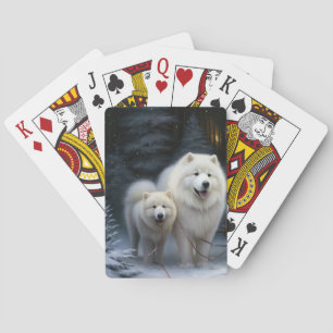 Baraja De Cartas Decoración de los Navidades Samoyed Snowy Sleigh