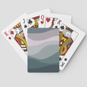 Baraja De Cartas Decoración de ondas de estilo retro violeta y turq