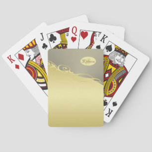 Baraja De Cartas Decoración de oro de lujo en oro y plata, Monogram