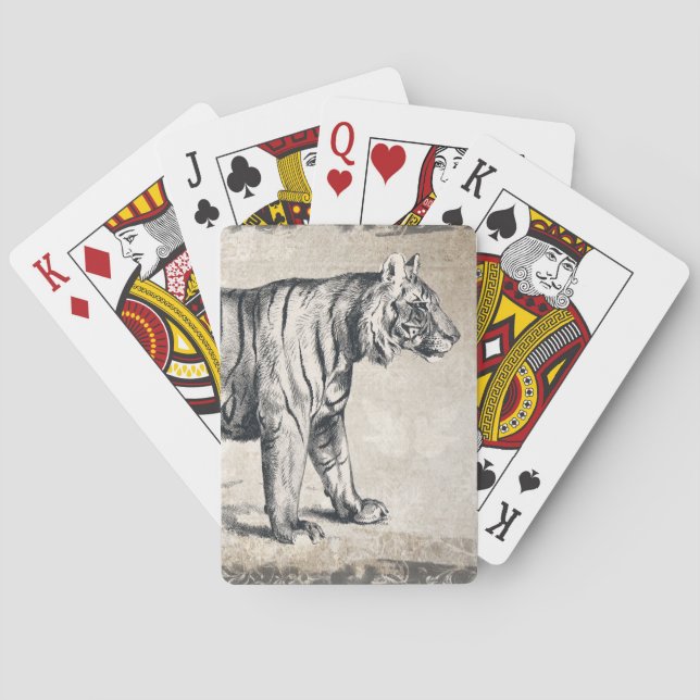 Baraja De Cartas Decoración de tigres de vida silvestre (Reverso)