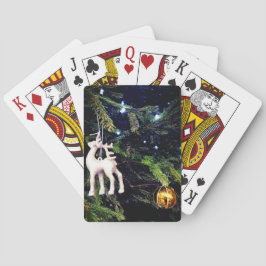 Baraja De Cartas Deer plateado y bauble de oro