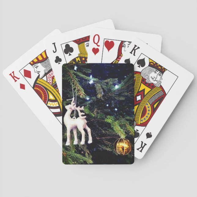 Baraja De Cartas Deer plateado y bauble de oro (Reverso)