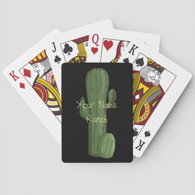 Baraja De Cartas Deert Saguaro Cactus - Tu nombre Ranch Western (Reverso)