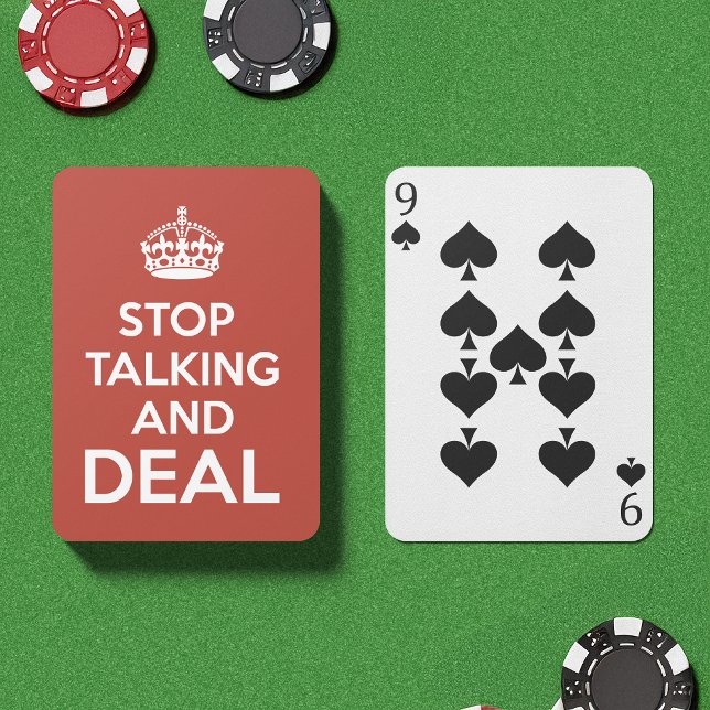 Baraja De Cartas Dejar de hablar y negociar (An ultra cool deck of playing cards. Featuring the phrase “Stop Talking and Deal”)