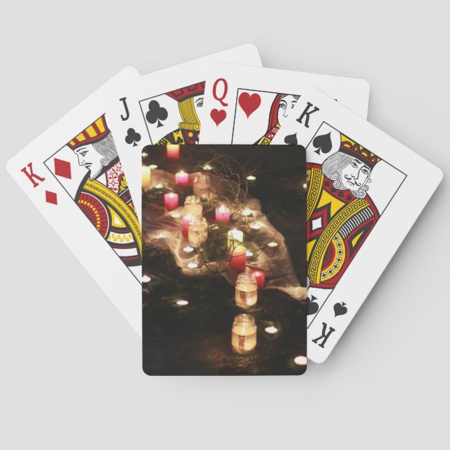 Baraja de Cartas del Bosque con Velas – Personaliz (Reverso)