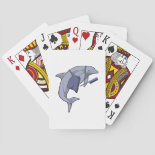 Baraja De Cartas Delfín como peluquero con comb