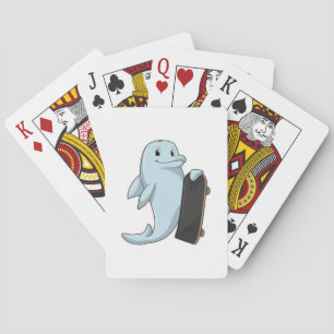 Baraja De Cartas Delfín como Skater con Skateboard