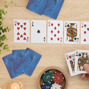Baraja De Cartas Delfín Tribal Azul Elegante Océano