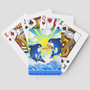 Baraja De Cartas Delfines jugando al sol