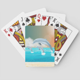 Baraja De Cartas delfines saltando en el océano