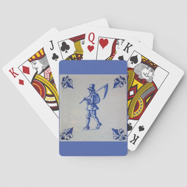 Baraja De Cartas Delft Blue Tile - Plantilla (Reverso)