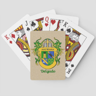 Baraja De Cartas Delgado Heraldic Shield con Mantling