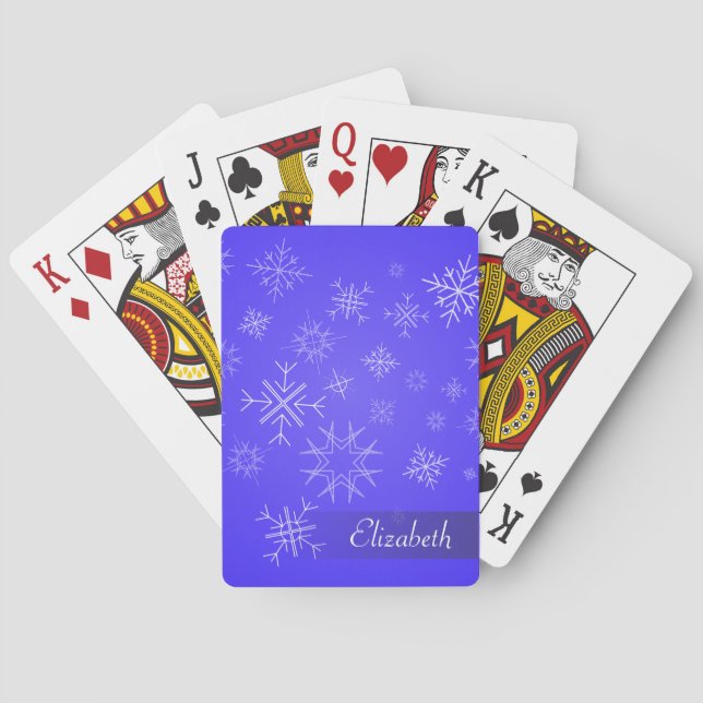 Baraja De Cartas Delicado cielo SnowFlake (Reverso)