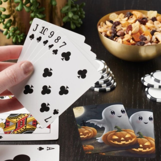 Baraja De Cartas Delicia espeluznante: diversión fantasmal de Hallo (Poker cards easy to shuffle, smooth card stock. Dimensions: 2.5" x 3.5”. )