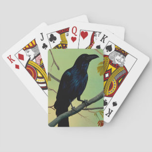 Baraja De Cartas Deliciosa Raven De Diversión En La Rama