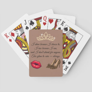 Baraja De Cartas Demasiado Glam para Preocuparse – Frase Chic