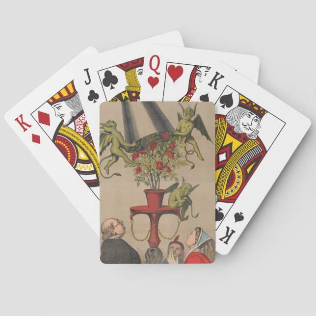 Baraja De Cartas Demonios verdes quitando la cubierta del Bouquet d (Reverso)