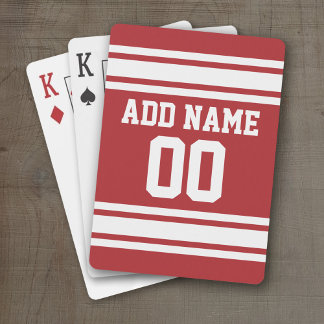 Baraja De Cartas Deporte Jersey con su nombre y número