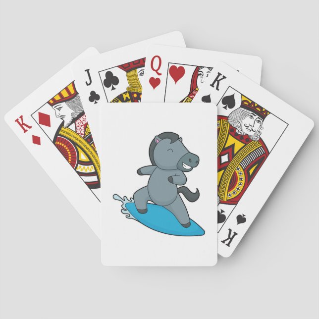 Baraja De Cartas Deportes acuáticos de caballos Surfer (Reverso)