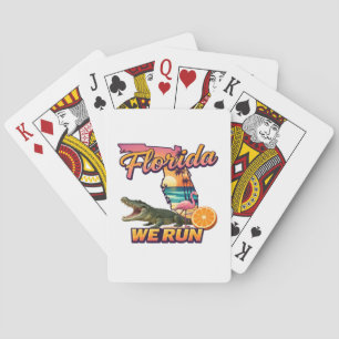 Baraja De Cartas Deportes Cocodrilo Flamenco Atardecer Florida Corr
