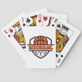 Baraja De Cartas Deportes de baloncesto negro Naranja de Guay