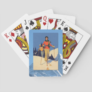 Baraja De Cartas Deportes de invierno antiguos - En el lugar