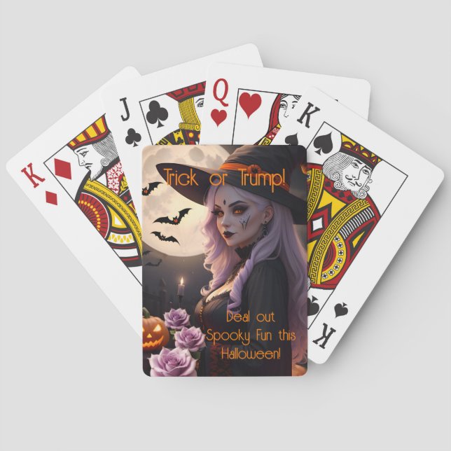 Baraja De Cartas Depurar el juego de fiesta de halloween con brujer (Reverso)