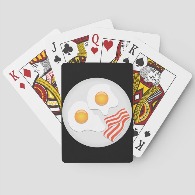 Baraja De Cartas Desayuno de Huevos Fritos y Tocino (Reverso)