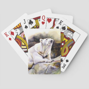 Baraja De Cartas Descanso de las tarjetas de juego del oso polar