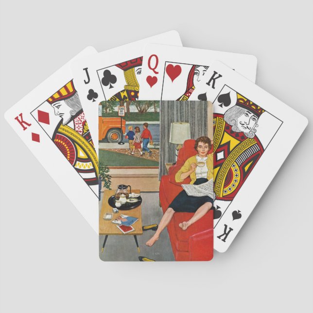Baraja De Cartas Descanso del café de la mañana (Reverso)