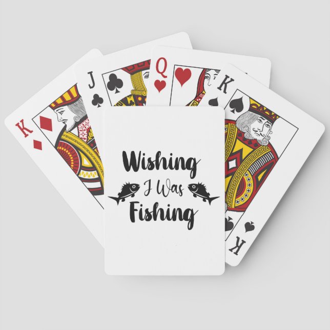 Baraja De Cartas Deseando que estuviera pescando una cita divertida (Reverso)