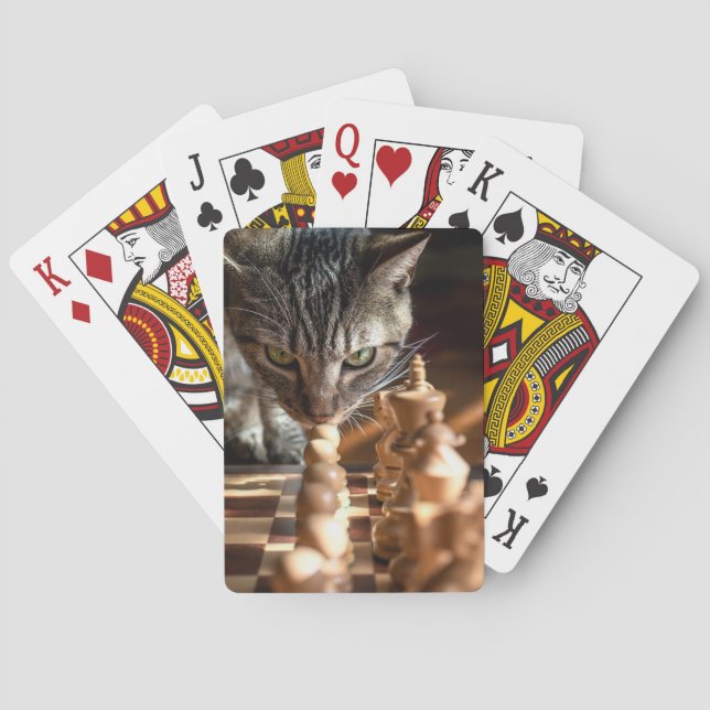 Baraja De Cartas Desfile de gatos en tablas (Reverso)