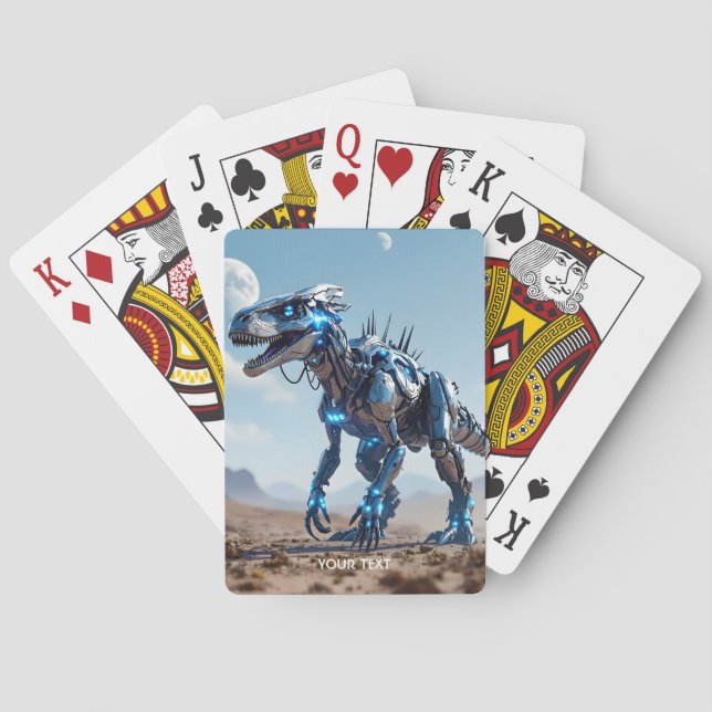 Baraja De Cartas Desierto de dinosaurios de Cyborg (Reverso)
