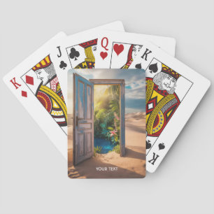 Baraja De Cartas Desierto de puerta de madera barata de fantasía