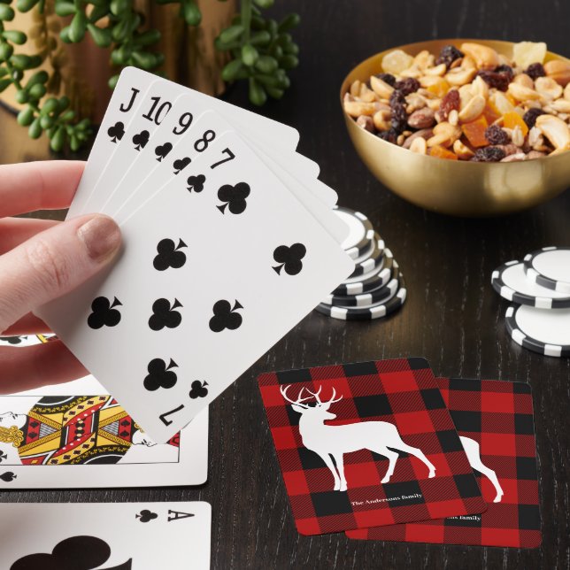 Baraja De Cartas Deslumbrado de búfalo rojo y ciervo blanco | Nombr (In Situ)