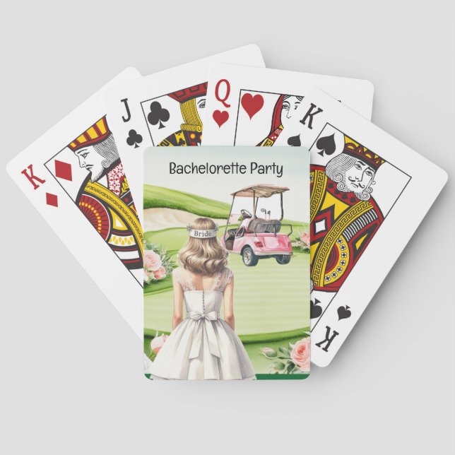 Baraja De Cartas Despedida de soltera de golf para golfista  (Reverso)