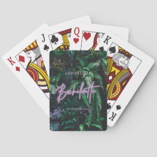 Baraja De Cartas Despedida de soltera moderna brillante púrpura fem